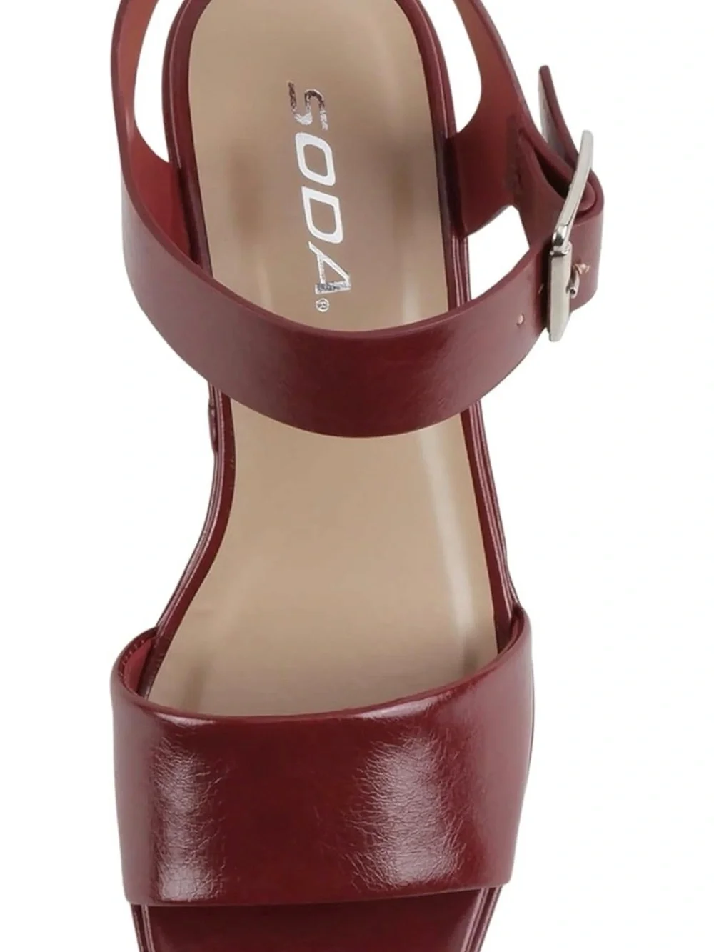 SODA Women's Burgundy Platform Block Heel Sandal size 7